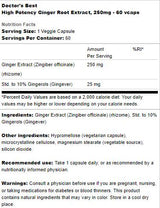 Nejlepší extrakt z kořene zázvoru 250 mg | Vysoká účinnost - 60 tobolek