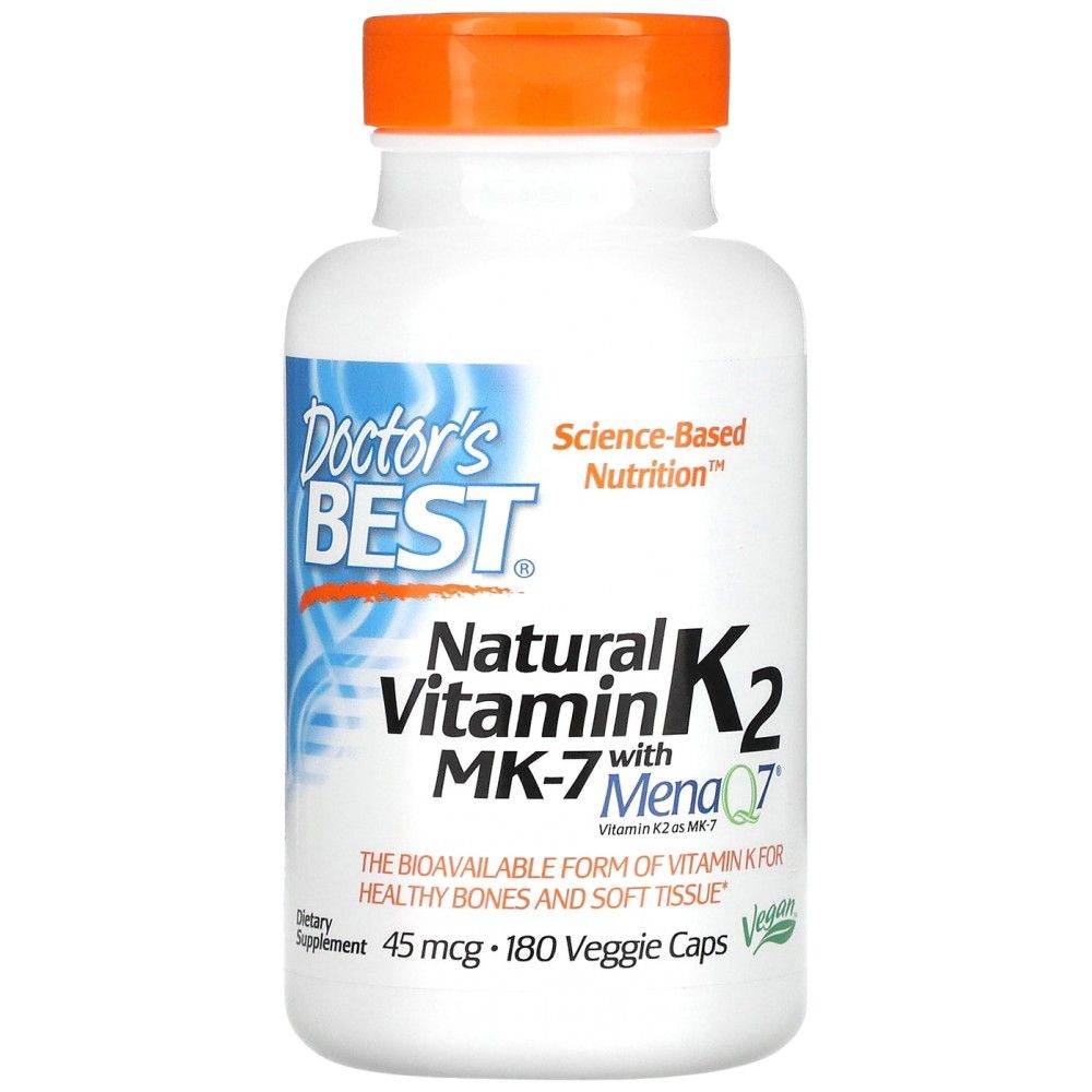 BEST Natural Vitamin K2 MK-7 45 mcg - 180 capsules