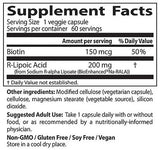 Beste R-lipoëzuur / gestabiliseerde Na-R-ALA 200 mg-60 capsules