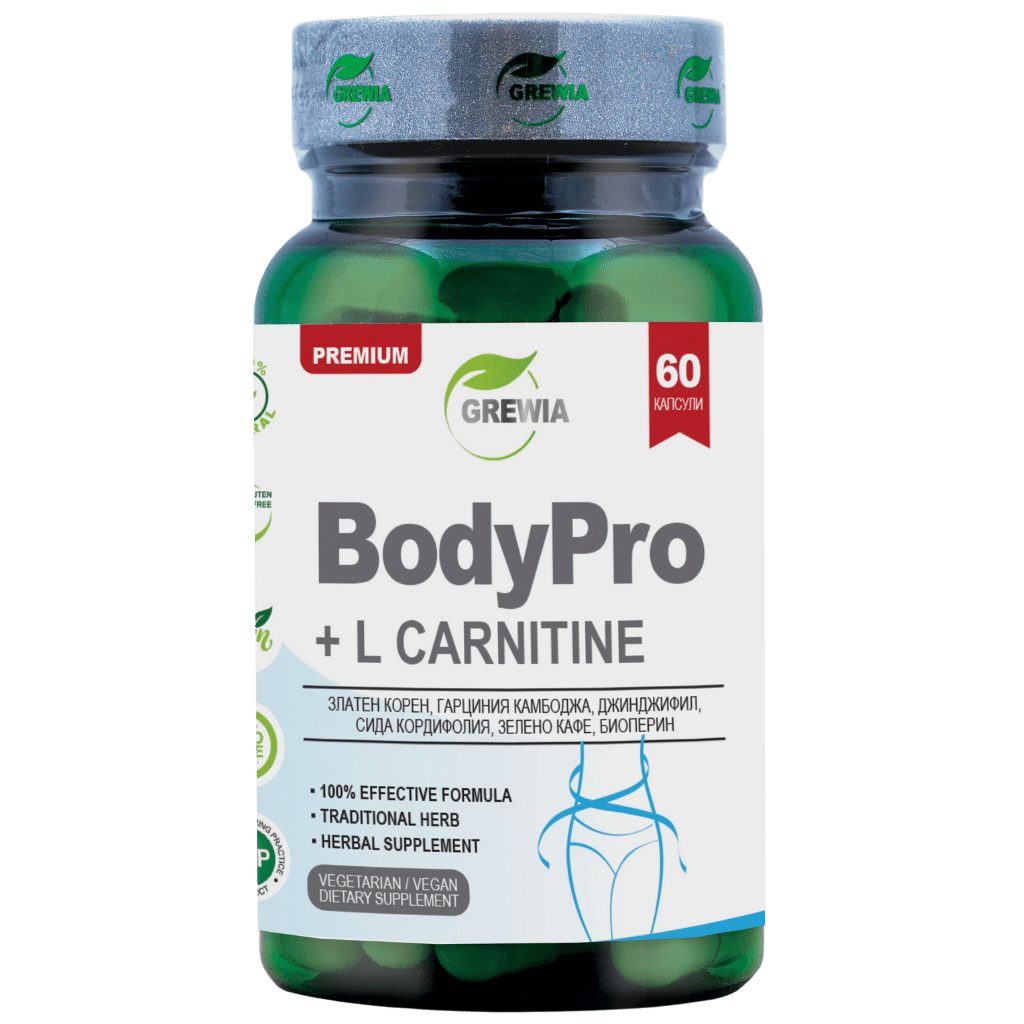 Gewiichtsverloscht / BodyPro + L -Carnitine / 60 Kapselen, 30 Dosen / Greewia
