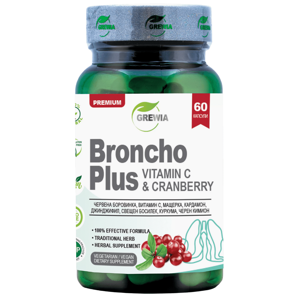 Broncho Pluse + Vitamin C & Cranberry /60 tobolek, 30 dávek. Grewia