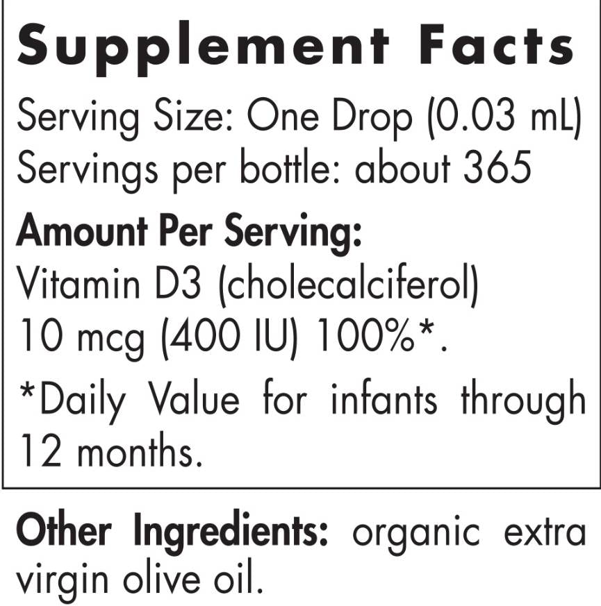 Kūdikio vitaminas D3 400 TV - 11 ml