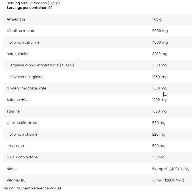 <tc>BAD ASS</tc> Formuła bez stymulantów PUMP - 17,5 grama