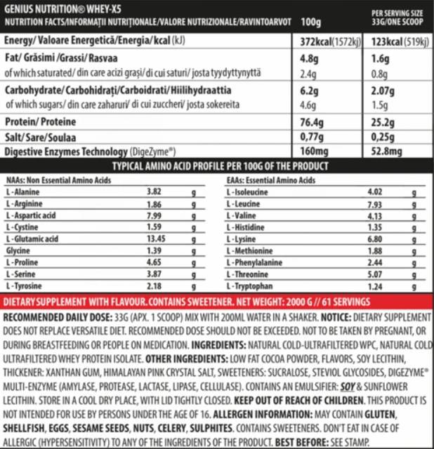 Whey -x5 - 2000 gramas