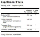 Complejo berberino con canela, gimnema y fenogreco 600 mg - 90 cápsulas