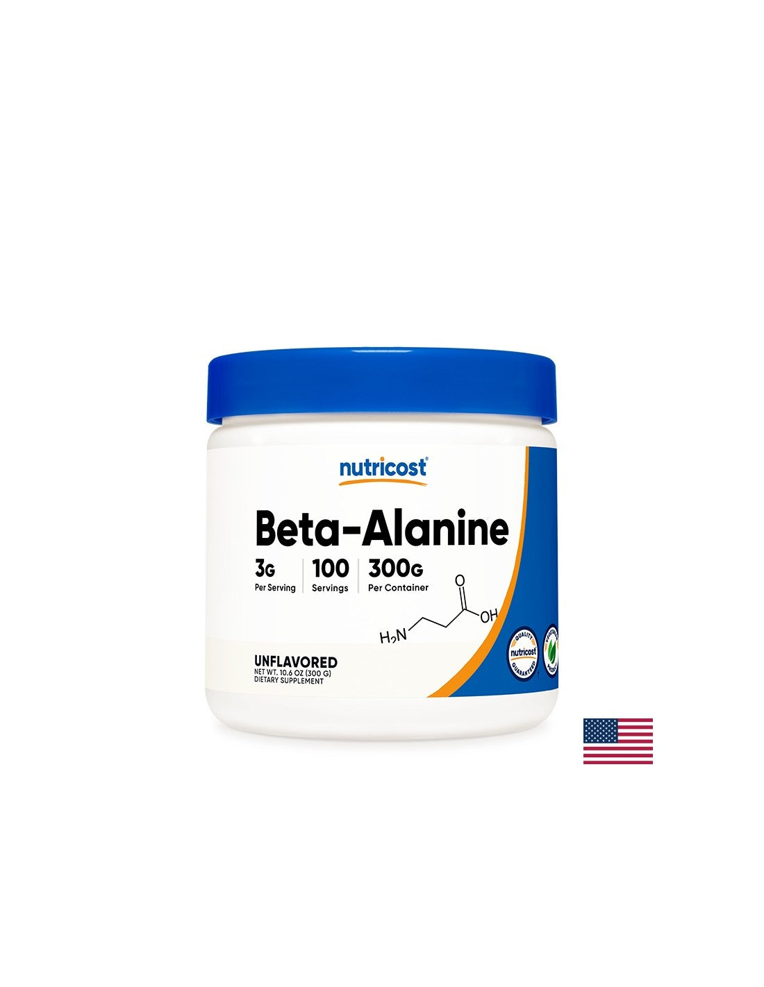 Síla a vytrvalost - Beta-Alanin, 300 g <tc>Nutricost</tc> prášek