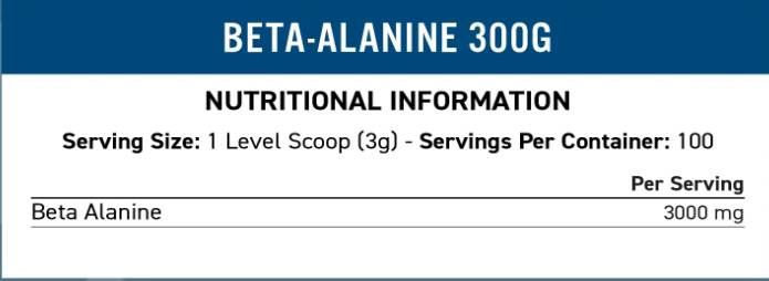 Polvo beta -alanina 3000 mg - 300 gramos