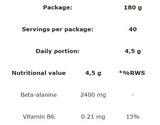 Beta -lanine Pulver | Workout Booster - 180 Gramm