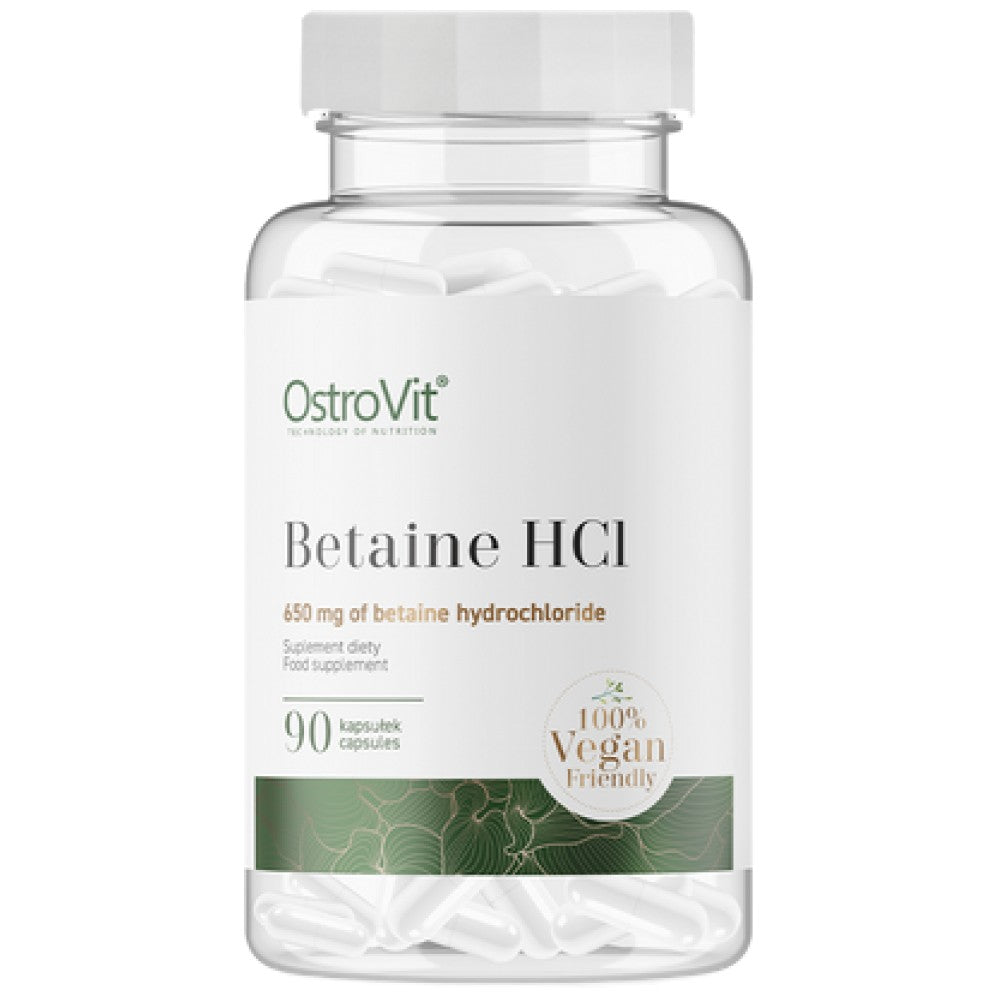 Betaine HCl 650 mg 90 kapsulės