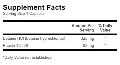 Betaïne HCl zoutzuur met pepsine - 250 capsules