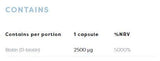 Biotin 2500 mcg - 60 capsules
