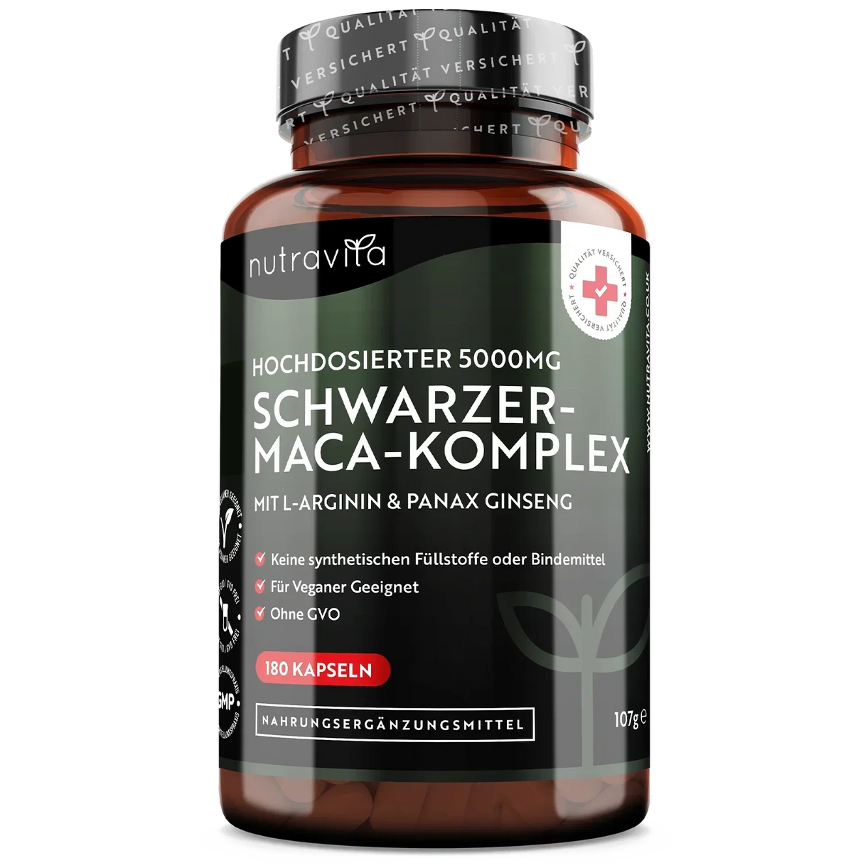 Black Maca Rootkomplex 5000mg / 180 Kapselen, 180 Deeg / nutravita