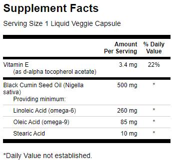 Black Cumin Seed Oil 500 mg - 60 Gel capsules