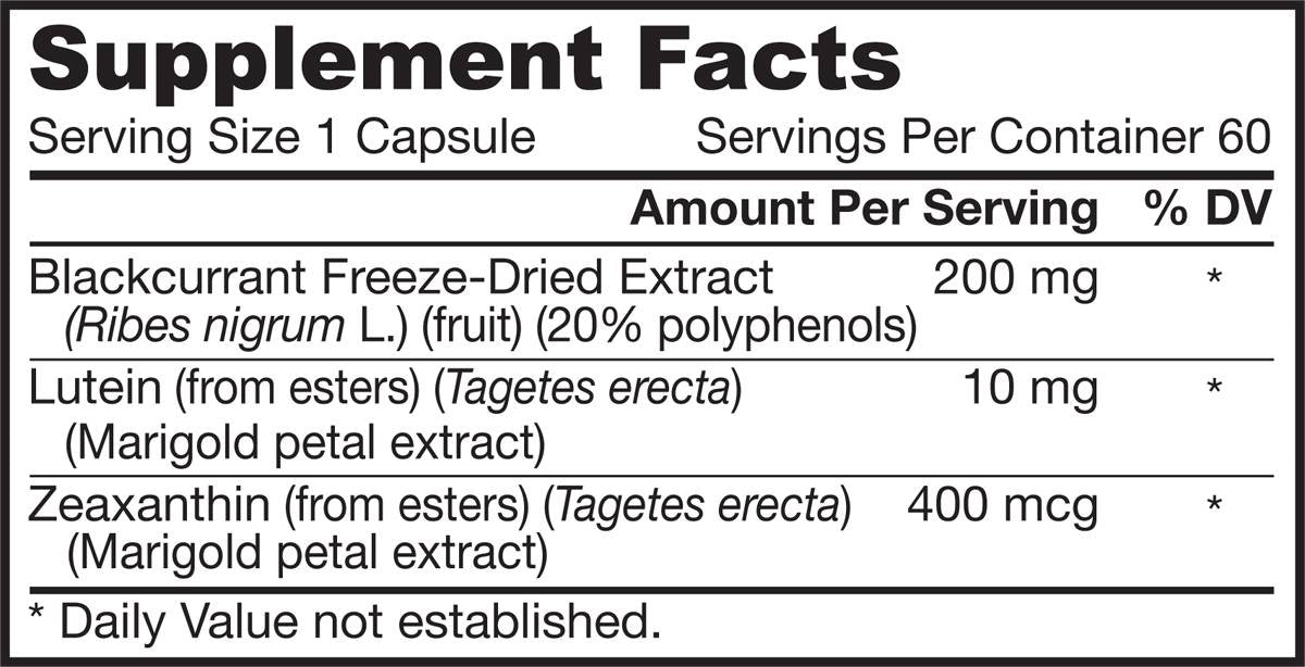 Blackcurrant + Lutein 60 capsules