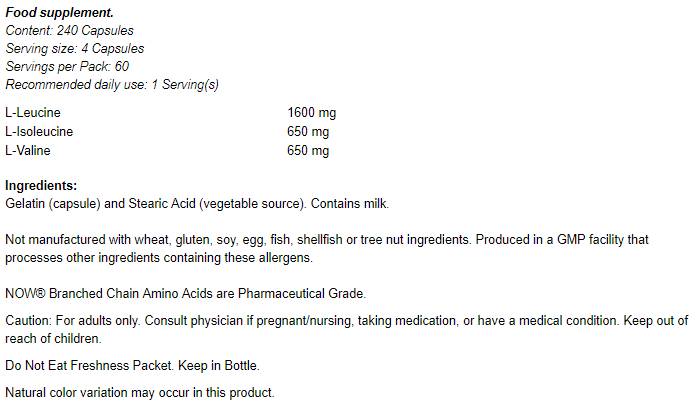 Branced Chain -aminozuren / BCAA - 120 capsules