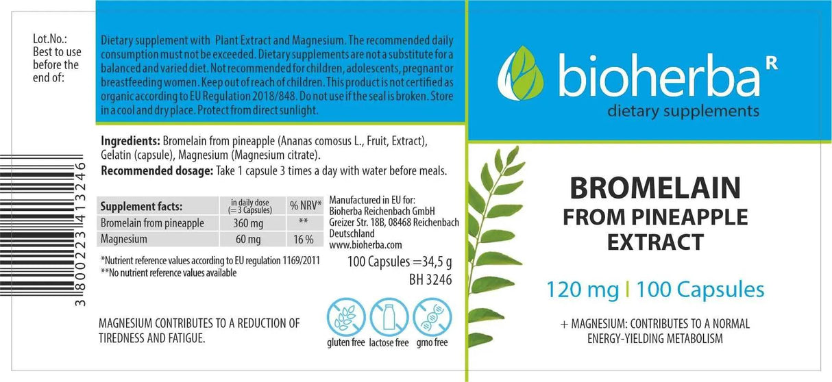 Bromelain 200 mg - 100 capsules