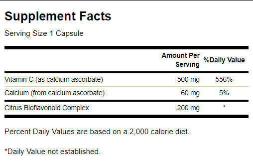 Buffered Vitamin C with Bioflavonoids 500 mg - 100 capsules