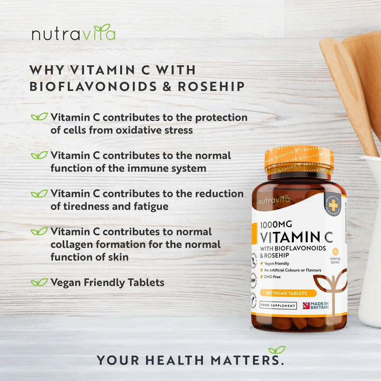 Vitamín C 1000 mg s bioflavonoidy a šípky 180 <tc>Nutravita</tc> tablety
