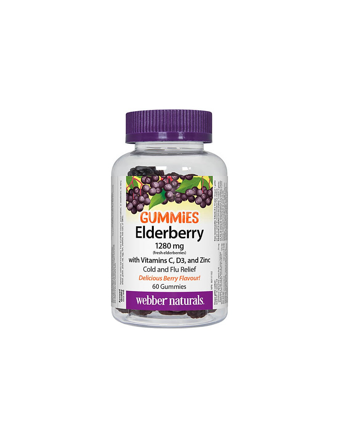 Black elderberry + vitamins C, D3 and zinc - Complex formula for strong immunity, 60 gel tablets