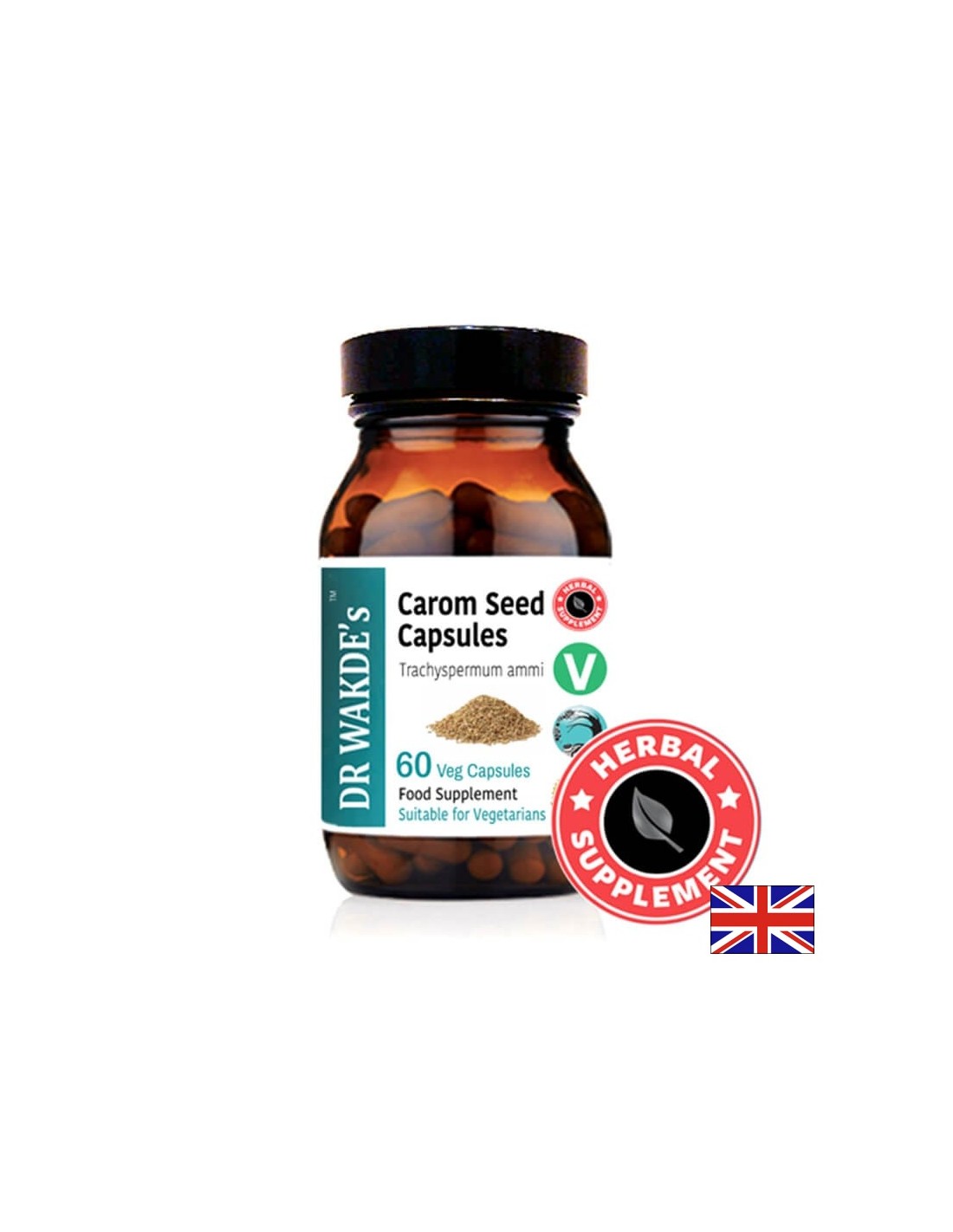 Carom seed - for flatulence, colic, bloating and diarrhea, 60 capsules