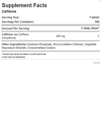 Cafeína - 100 tabletas