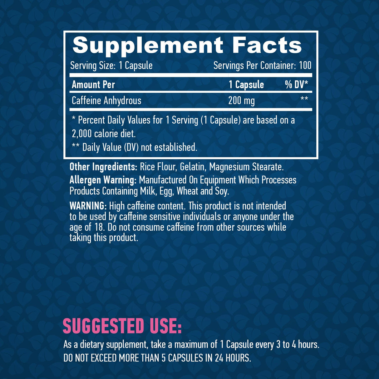 Tsafeeine 200mg / 100 vallen.