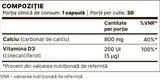 Calcio 800 mg + vitamina D3 200 IU 30 Cápsulas
