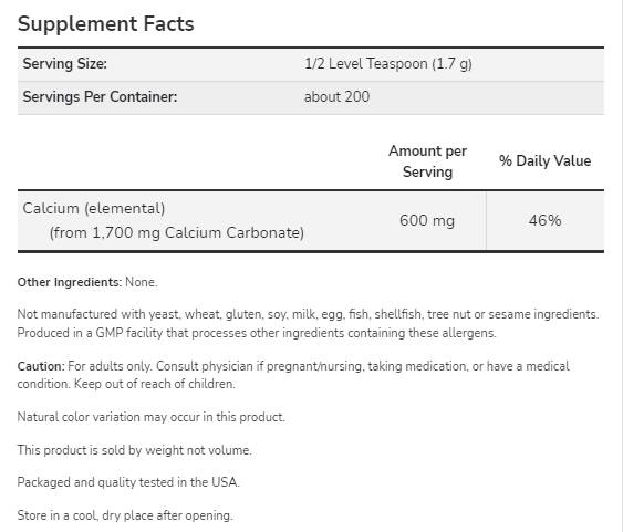 Calcium Carbonate Powder - 340 grams