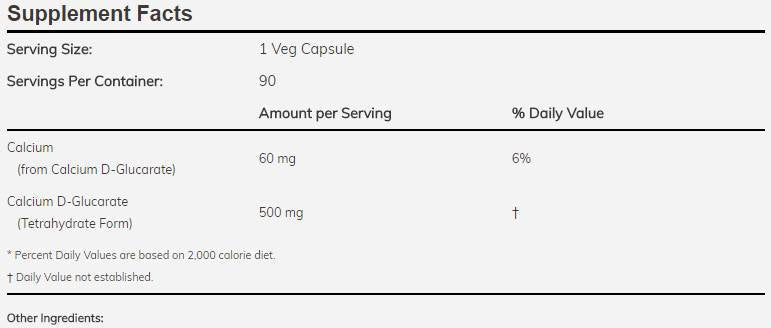 Calcium D-Glucarate 500 mg - 90 капсули - Feel You