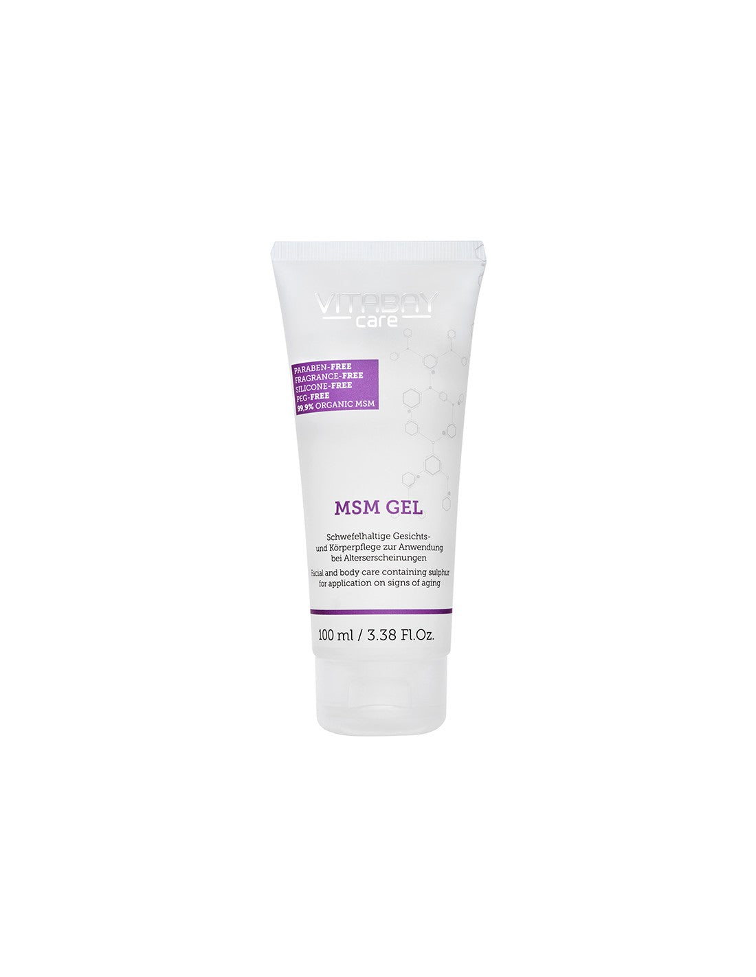 Care MSM Gel - Gel for face and body with 99.9% organic MSM (methylsulfonylmethane), 100 ml Vitabay