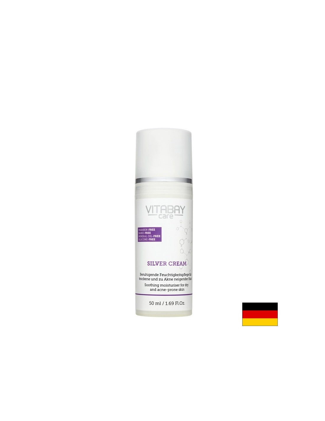 Crema de plata con microplata y ácido salicílico - Care Silver Cream, 50 ml <tc>Vitabay</tc>