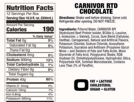 Carnivore připraven k pití | s 40 g hovězí bílkoviny - 500 ml