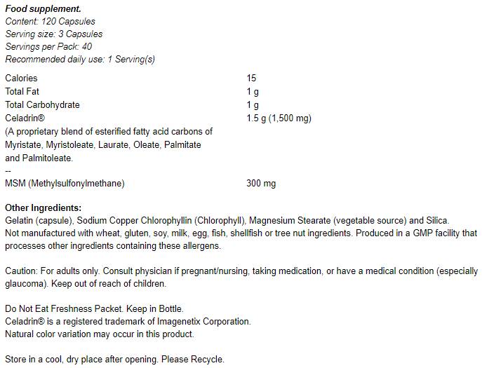 Celadrin i MSM 500 mg - 120 kapsułek