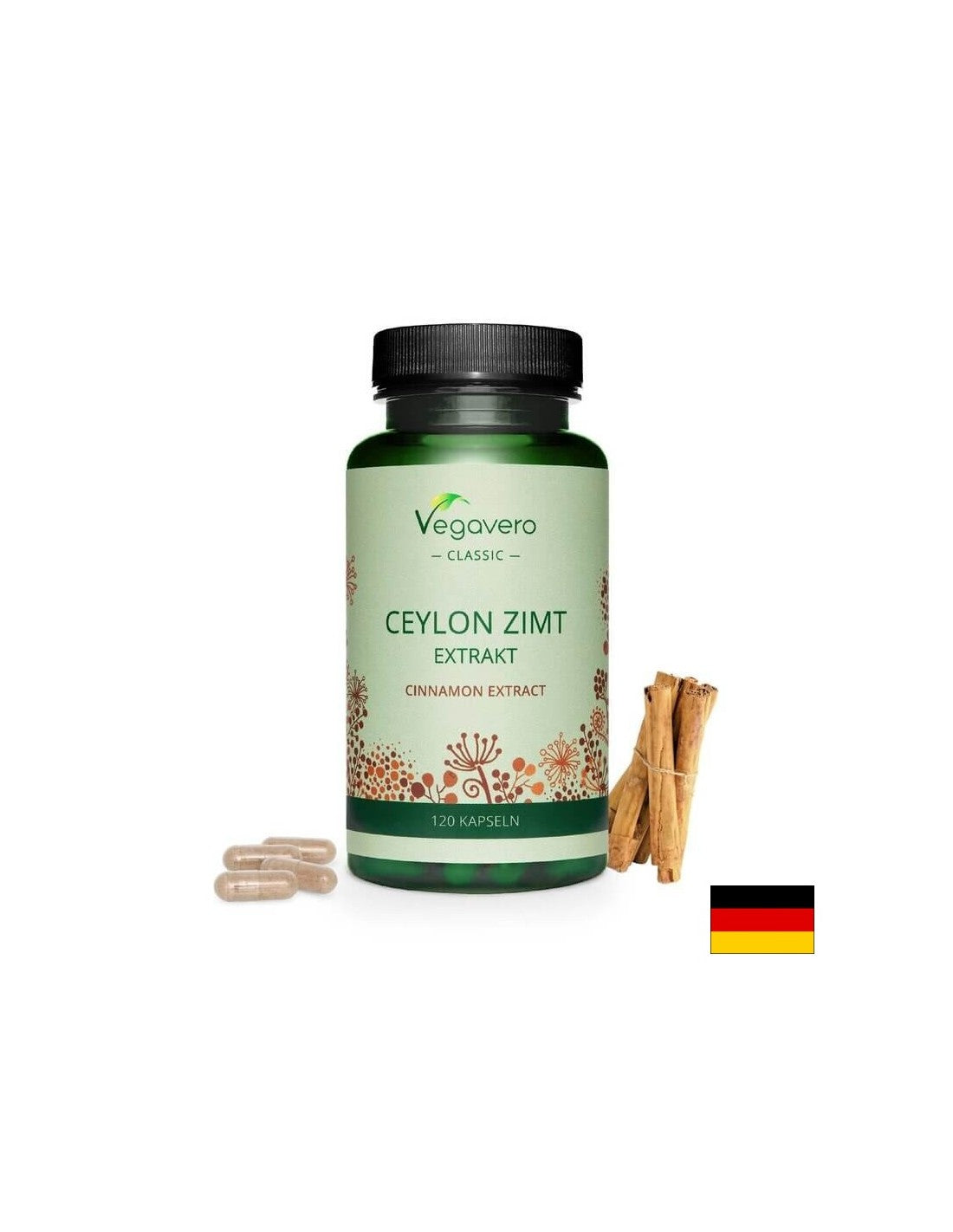 Ceylon Zimt Extrakt/ Ceylon cinnamon extract, 120 capsules, 100% Vegan