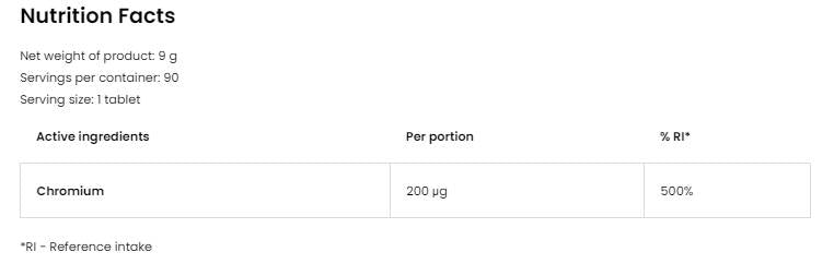 Chromium Sozenges 200 mcg 90 Sublinguale tabletten