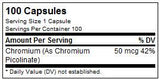 Picolinato de cromo 50 mcg - 100 cápsulas