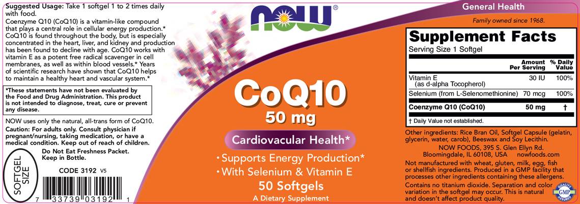 COQ10 50 mg + vitamina E - 50 cápsulas de gel