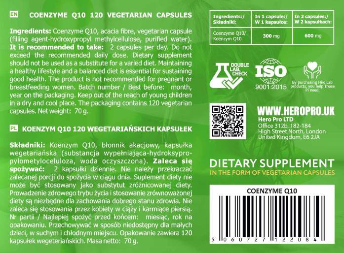 Coenzyme Q10 Pure | Coq10 600 mg - 120 tobolek