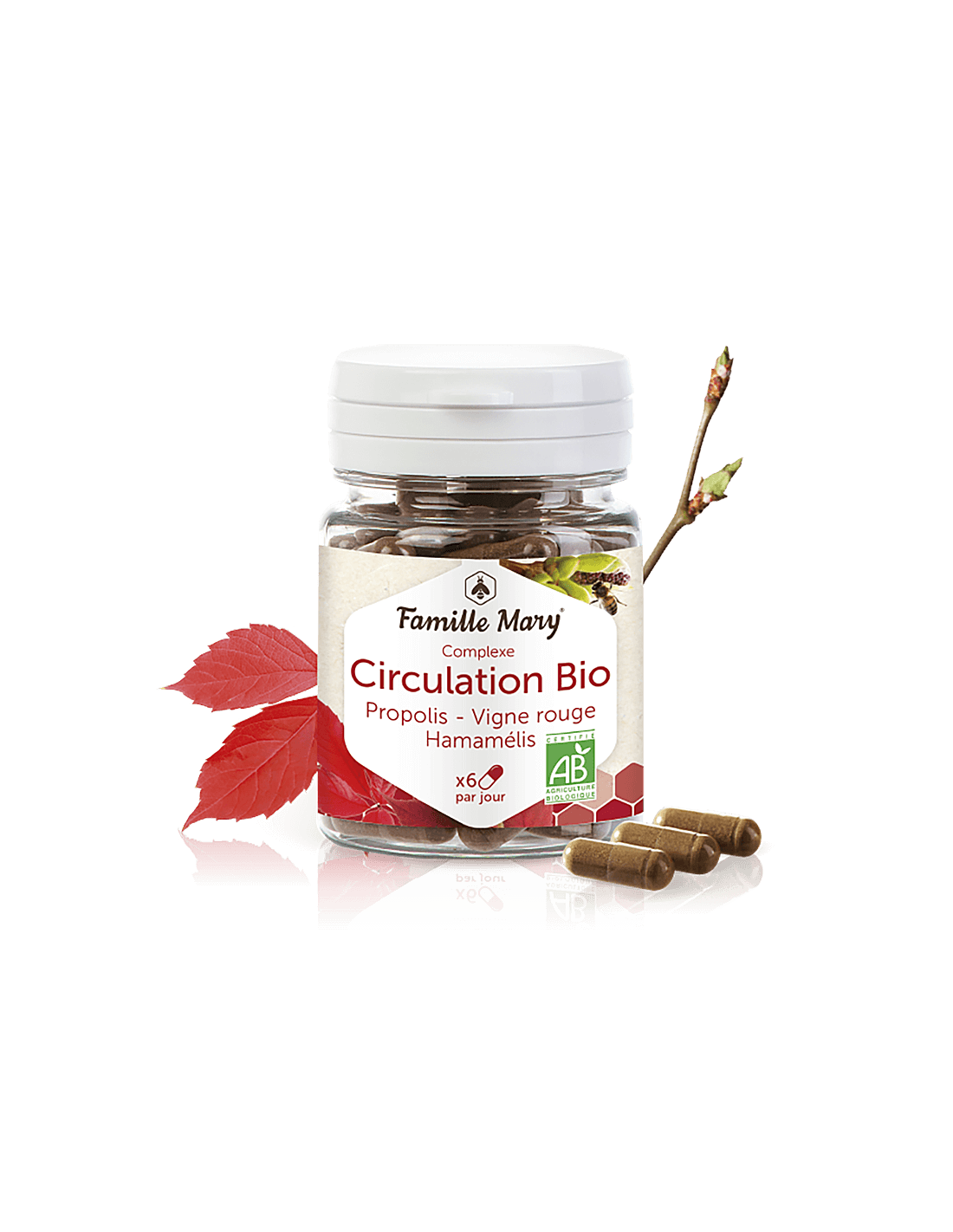 Complexe circulation bio - Bio complex to improve blood circulation in venous congestion, 60 capsules Famille Mary