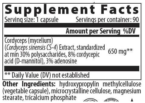 Cordyceps 650 mg - 60 cápsulas