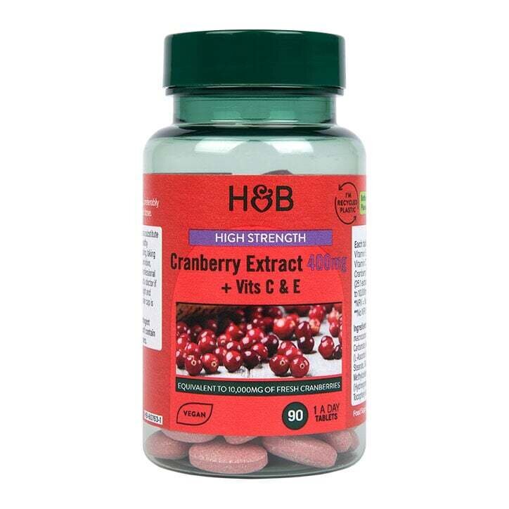 Arándano con vitaminas C y E (extracto de arándano + VIT C&E) 400mg 90 tabletas Holanda y Barrett