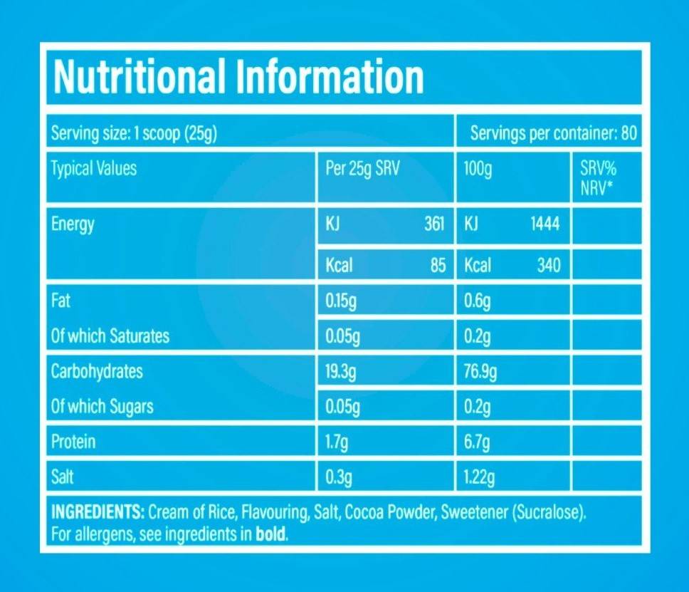 Cream Of Rice | Complex Carbohydrate - 2000 grams