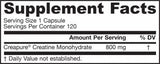 Creatine Monohydrate 800 mg 120 capsules