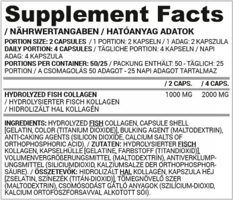 Hydrolyzed Fish Collagen 500 mg | Dedicated to Women - 100 капсули - Feel You