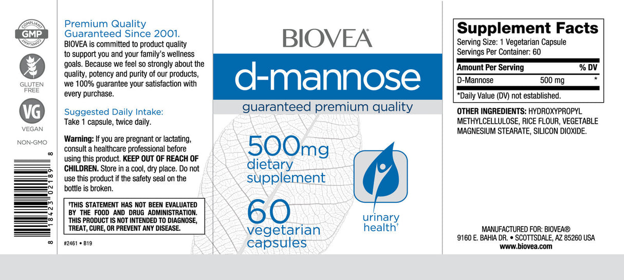 D-Mannozė 500 mg / 60 spąstų