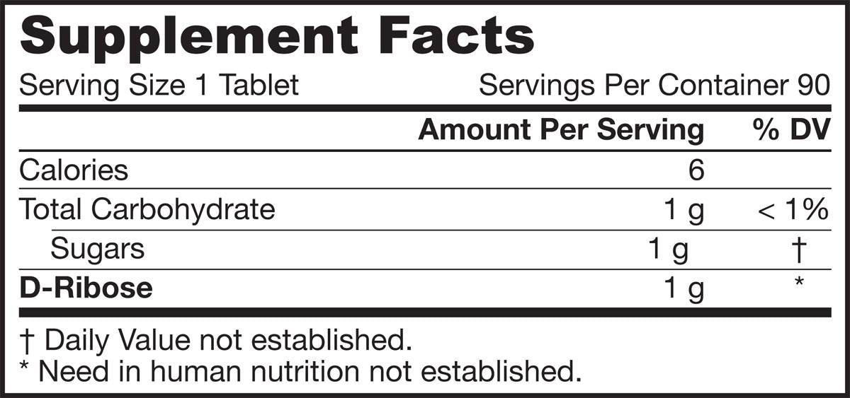 D-Ribose 90 tabletas masticables