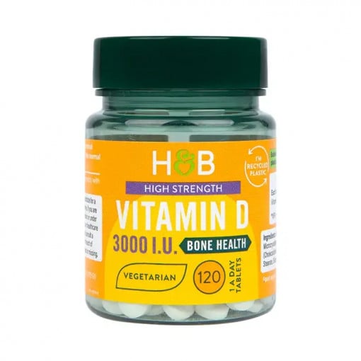 Vitamina D (Vitamina D 3000 I.U.) 75mkg 120 comprimidos Holland & Barrett