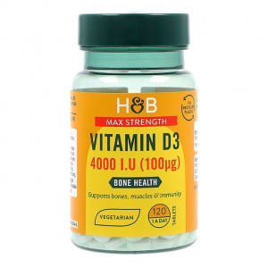 Vitamin D (Vitamin D 4000 IU) 100mcg 120 tablety Holland & Barrett