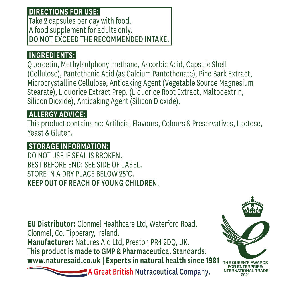 Quercetin Formula 90 capsules NaturesAid
