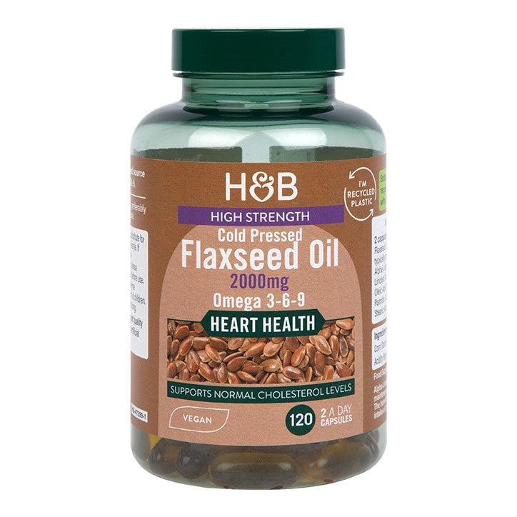 High Strength Cold Pressed | Flaxseed Oil 2000 mg - 120 capsules